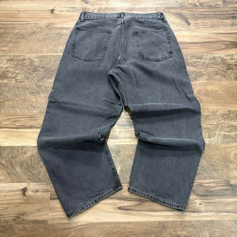Vintage Y2K Gap Black Baggy Jeans Heavy Denim Wide Leg Streetwear 33x30